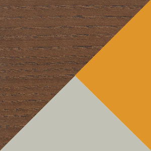 Walnut, Orange & Grey